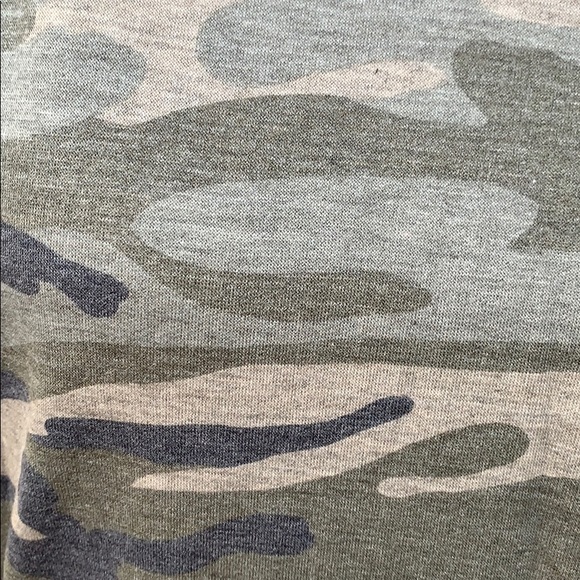 Camouflage Green Open Cross Over Back Design Hoodie Top - Picture 6 of 8